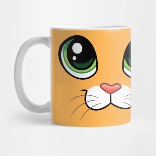 Happy Cat Face with Big Eyes - Closed Mouth Mug